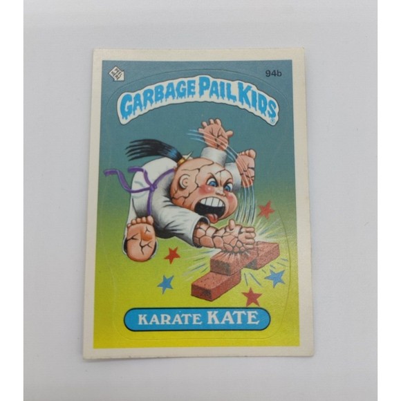 1986 Topps Garbage Pail Kids #94b Karate Kate GPK 1980s 94 B Card Sticker No Cop - Picture 2 of 4